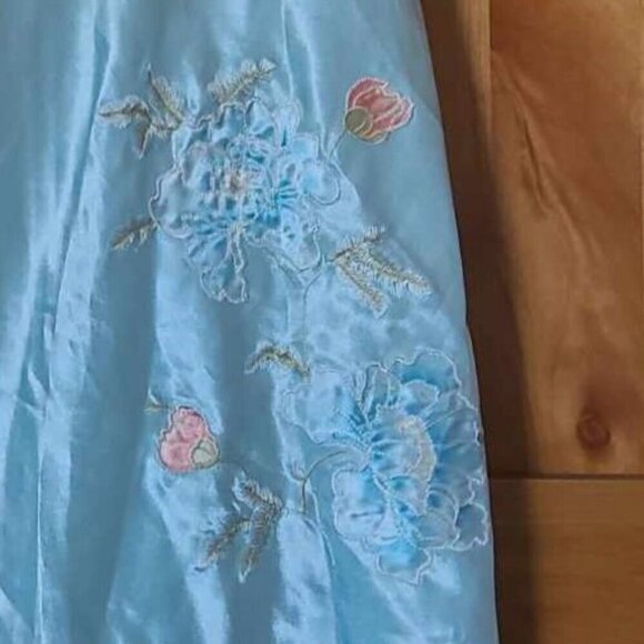 Y2K Retro Embroidered‎ Embellished Coquette Babydoll Satin Slip Tank Top MEDIUM - Picture 1 of 4